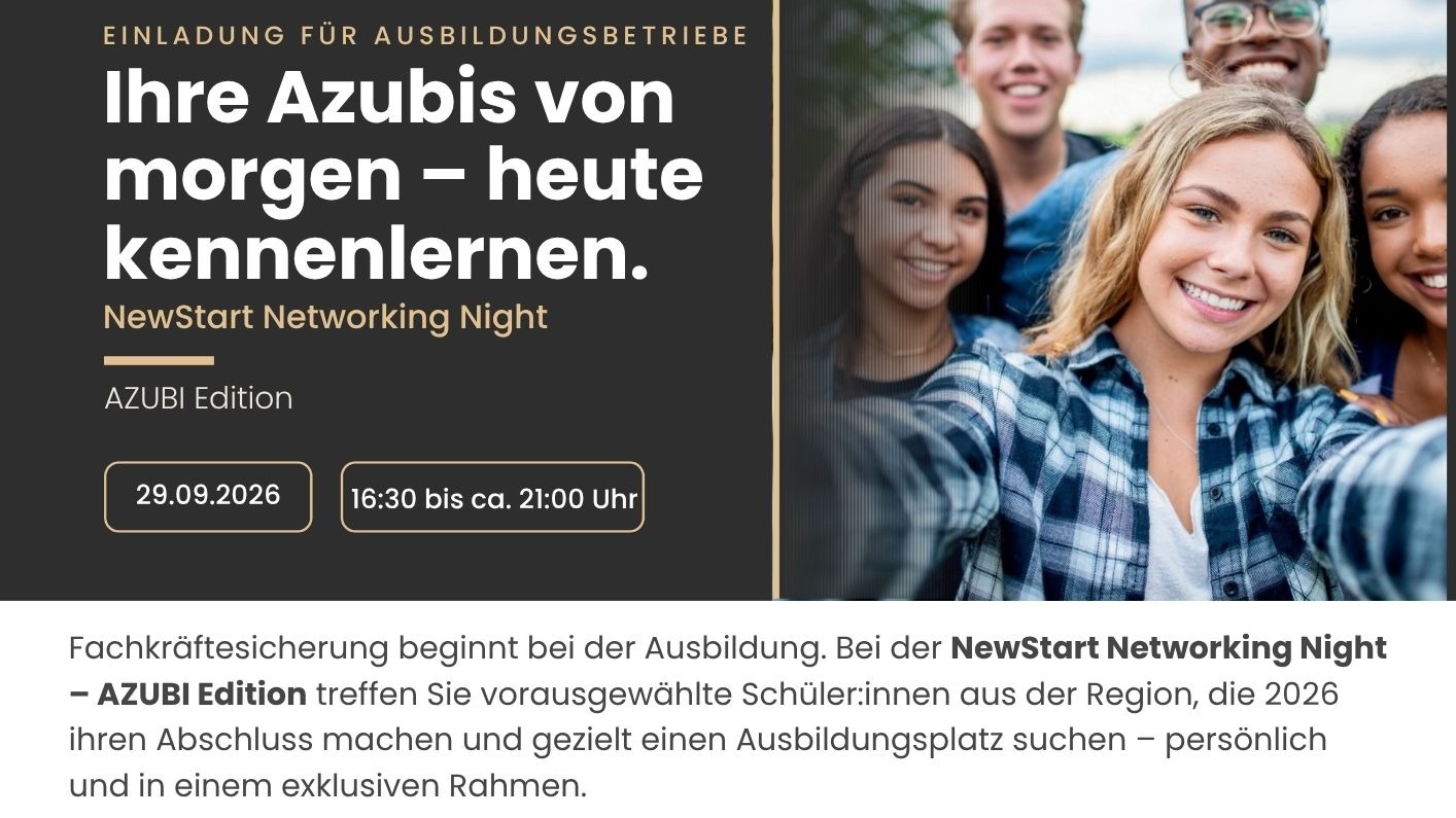 3. NewStart - Networking Night (Azubi- Edition, ANMELDUNG AUSBILDUNGSBETRIEBE)